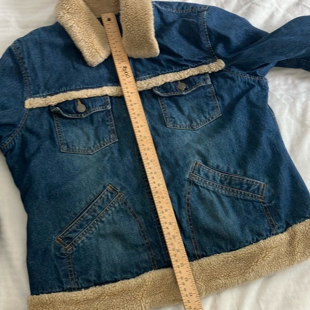 Reitmans sherling (faux) Denim Jacket with Cream Lining size large women’s - Picture 9 of 16